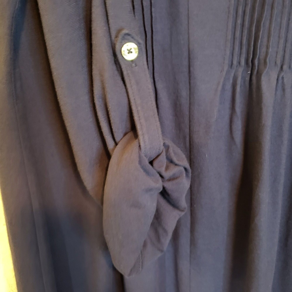 Lilly Pulitzer Braylen Tab Sleeve Tunic Navy Pleated Top, Size Medium - Picture 7 of 9